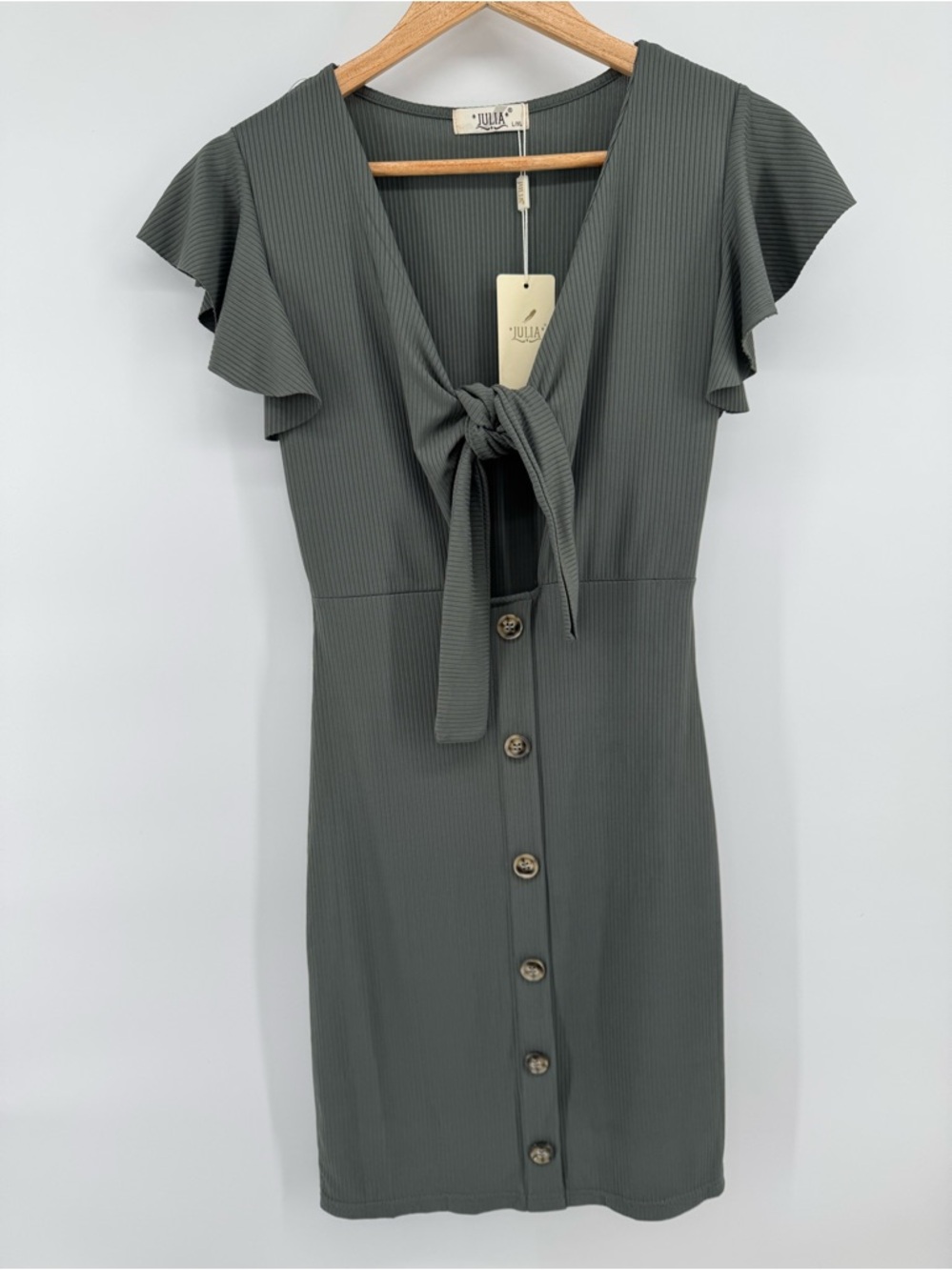 Julia Tie-Front Button-Down Dress Women's Size L-XL NWT Western, Boho